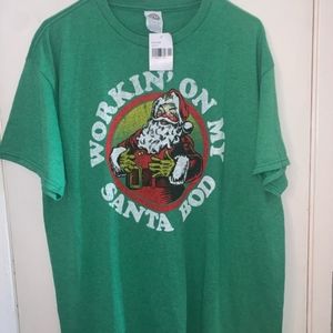 Brand new men’s Small "working on my Santa bod" T-shirt sealed